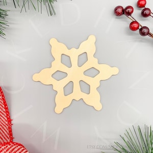 Wood Snowflake Cutout, Wooden Snowflake Craft, DIY Crafts for Christmas, Unfinished Wooden Shape, Christmas Decorations, Wood Craft Supplies
