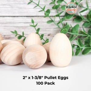 2″ Unfinished Wood Eggs – 100-Pack Natural Hardwood for Easter Crafts, Montessori Learning, DIY Painting & Bulk Décor Projects