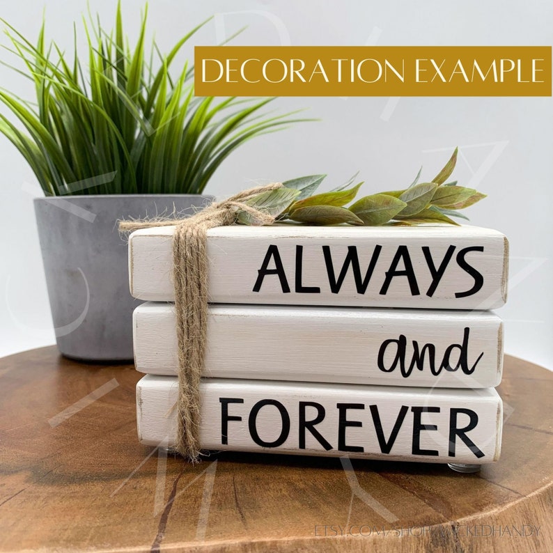 Set of 3 Blank Mini Wood Book Stack DIY Tiered Tray Decor Etsy