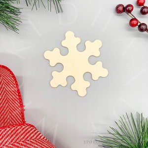 Wooden Snowflake Cutout, Wood Snowflake Decor, Christmas Decorations, DIY Crafts for Christmas, Unfinished Wooden Shape, Wood Craft Supplies