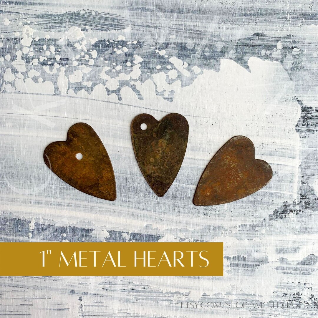 Primitive Rusty Tin Heart Rustic Metal Hearts Metal Etsy
