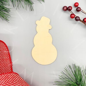 Wooden Snowman Cutout, Wood Snowman Blank, Unfinished Wood Blanks, DIY Crafts for Christmas, Wood Crafts to Paint, Blank Craft Supplies