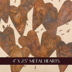 Bulk Primitive Rusty Heart, Rustic Metal Hearts, diy crafts & craft supplies, heart ornament for Christmas tree, for wall decor, for wreath