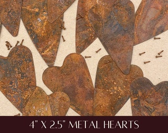 Bulk Primitive Rusty Heart, Rustic Metal Hearts, diy crafts & craft supplies, heart ornament for Christmas tree, for wall decor, for wreath