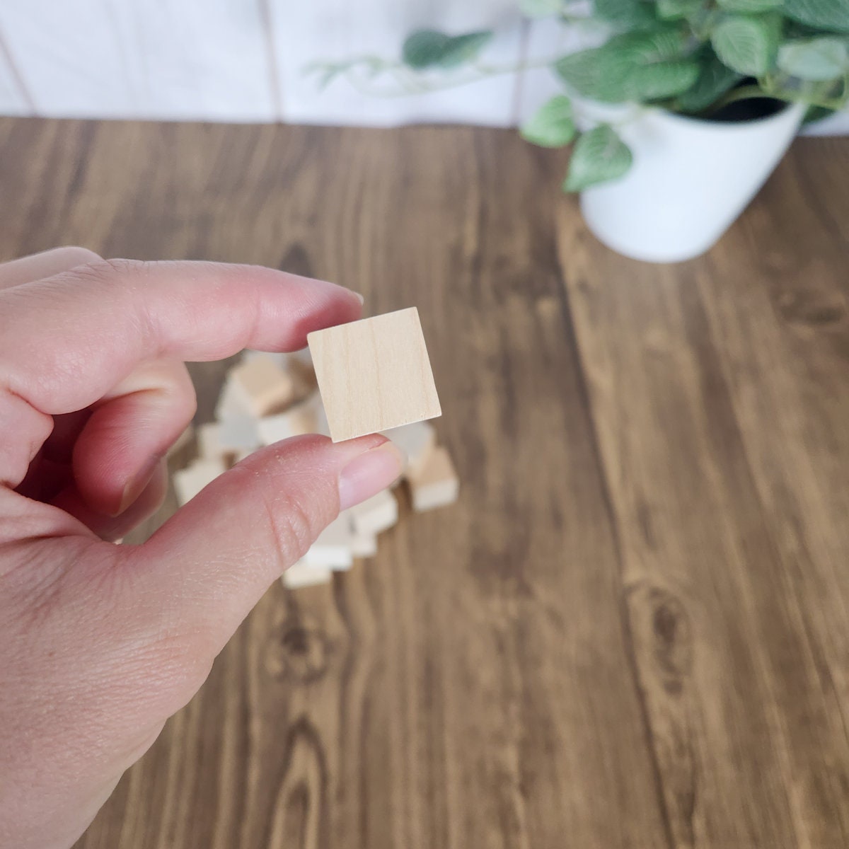 10 Wood Cubes 15mm Wooden Craft Blocks Unfinished Natural 