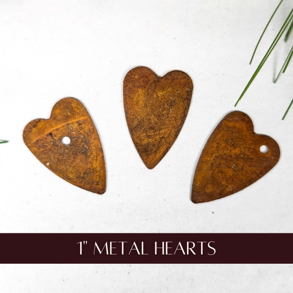 Primitive Rusty Tin Heart, Rustic Metal Hearts, Metal Embellishment, diy crafts & craft supplies, heart ornament, for wall decor, for wreath