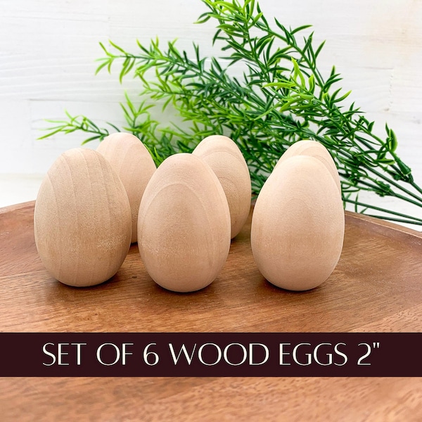 2" Unfinished Easter Eggs DIY, Wood Egg Blanks, Eggs for Crafts, For Painting, For Decoration, For Tiered Trays, Unfinished Wooden Eggs