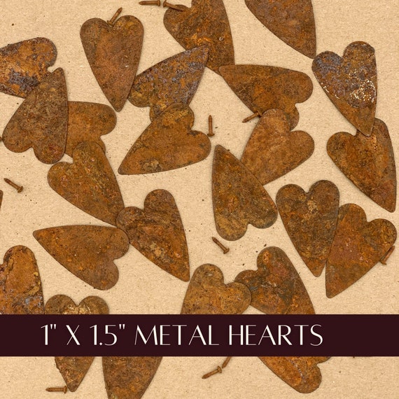 Bulk Rusty Metal Hearts: Rustic Craft Supplies, Garlands, Wreaths