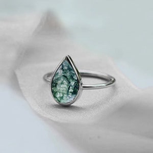 Natural Moss agate Ring 925 Sterling Silver ring Handmade Ring Green Ring Statemen Ring Wedding Ring Promise Ring Moss Agate Ring Gift for