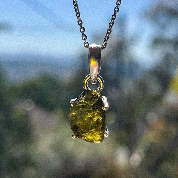 Moldavite Pendant Encoded By Egyptian High Priestess, Personal Portal To THOTH, Egyptian God of Magic, Moon, Jewelry, Crystal