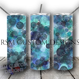 Blue Green | Ocean | Navy Blue | Bubbles | Vacation | Straight tumbler template digital download sublimation graphics instant