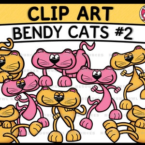 Bendy Cats Clipart #2