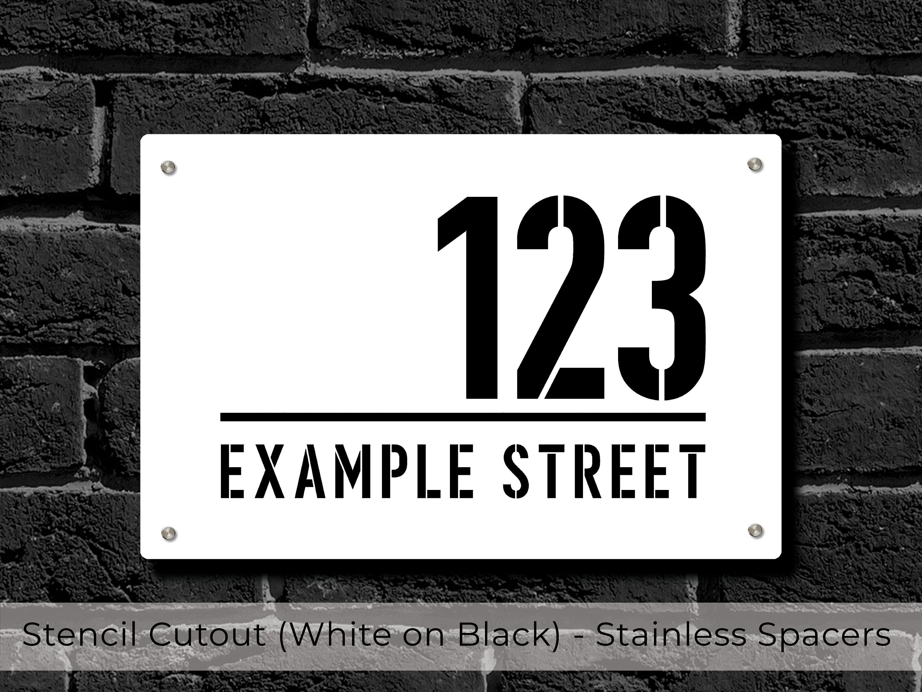 Address Sign / House Number With Stainless Steel Offset Spacers Etsy