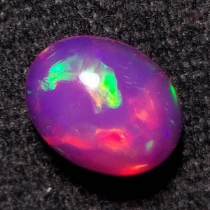 NATURAL BLACK ETHIOPIAN Opal Cabochon Good Quality Rainbow Fire Opal  Loose Gemstone Opal Perfect Ring size Opal mm Size 9x7x6
