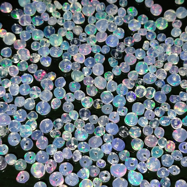 50 PCS TOP QUALITY Ethiopian Opal Beaded Beads Rainbow Fire Loose Beads Natural gemstone Ethiopian Opal Bead