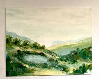 Original Gouache/Watercolor Landscape Painting