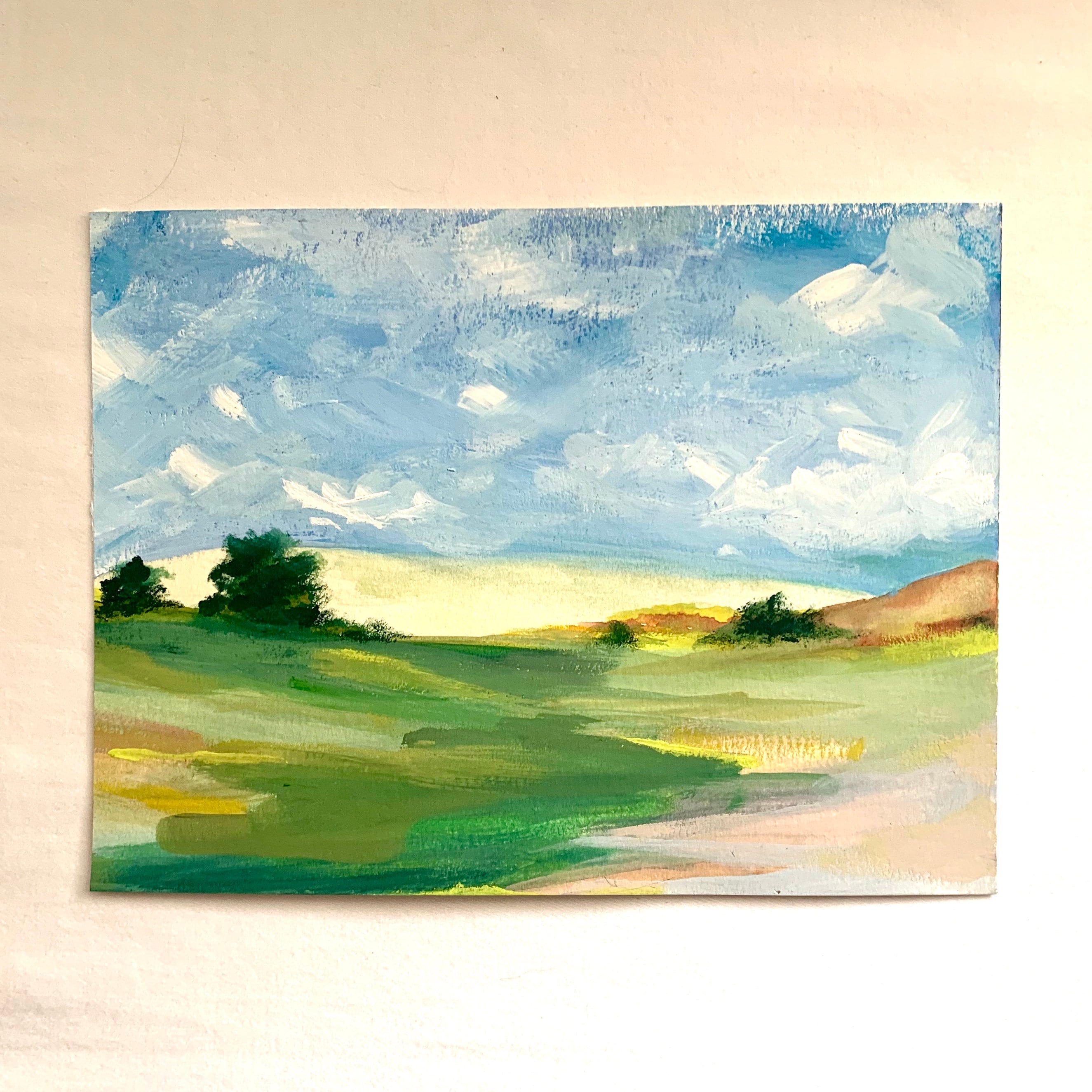 Original Gouache Landscape Painting Etsy