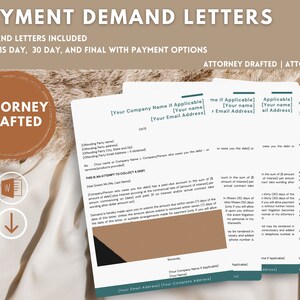 Cartas de demanda de pago de 7, 15, 30 y último día / Formulario de demanda / Plantilla legal / Descargas digitales instantáneas / Documentos redactados por abogados