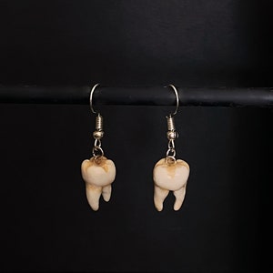 Hand Painted Clay Teeth Earrings