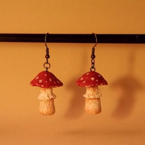 Handmade Mushroom Earrings