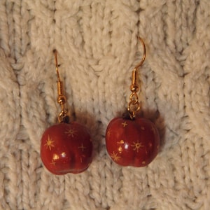 Wes Anderson Inspired Red Remarkable Apple Earrings