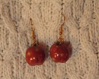 Wes Anderson Inspired Red Remarkable Apple Earrings
