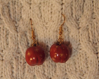 Wes Anderson Inspired Red Remarkable Apple Earrings