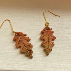 Handpainted Oak Leaf Fall Earrings