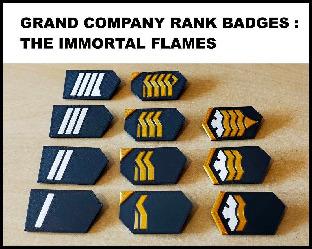 FFXIV Grand Company Rank Badges the Immortal Flames Etsy