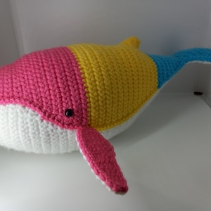 Pansexuwhale - Pride Whale Crocheted Amigurumi Plushie (Pansexual Pride Whale)