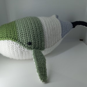 Aromantic Pride Whale Crocheted Plushie
