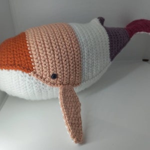 Lesbian Pride Whale Crocheted Amigurumi Plushie