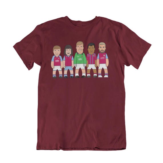VIPwees Maglietta Uomo Inghilterra Calcio Legends – Caricatura Originale – Cotone Biologico