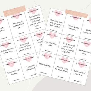 Printable Mystery Date Ideas, 54 Dates, Weekly Date Ideas, Gift for Couple, Anniversary Gift