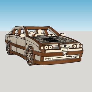VEKTOR DATEIEN für die Marke Alfa-Romeo. Layout-Dateien für Lasercut-Maschine. Material Holz 3mm