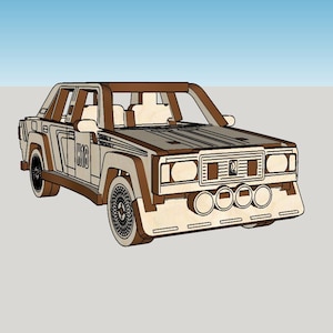 Set of Vector FILES for make LADA Rally VAZ 2107  . Layout files for lasercut machine. material wood 3mm