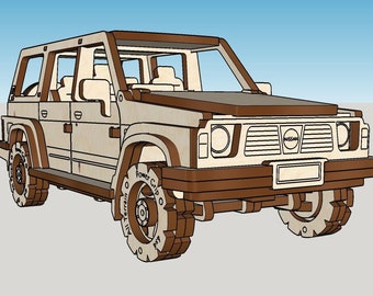 Set of Vector FILES for make NISSAN Patrol GQ Y60 . Layout files for lasercut machine. material wood 3mm