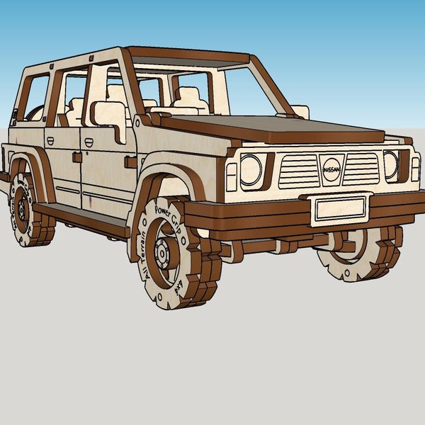 Set of Vector FILES for make NISSAN Patrol GQ Y60 . Layout files for lasercut machine. material wood 3mm