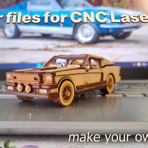 Set of Vector FILES for make FORD SHELBY Mustang 1967 . Layout files for lasercut machine. material wood 3mm