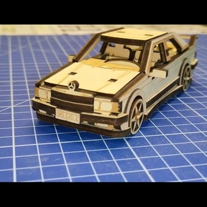 Set of VECTOR FILES for make Mercedes Benz E190 Evo2 . Layout file for lasercut machine. material wood 3.5mm