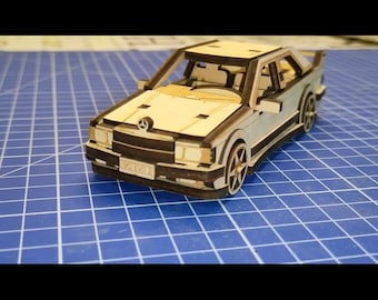 Set of VECTOR FILES for make Mercedes Benz E190 Evo2 . Layout file for lasercut machine. material wood 3.5mm