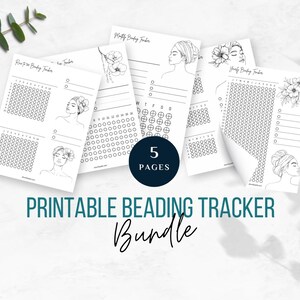 Pärlprojektspårningspaket: Dagliga, månatliga, årliga planerare (digital nedladdning)