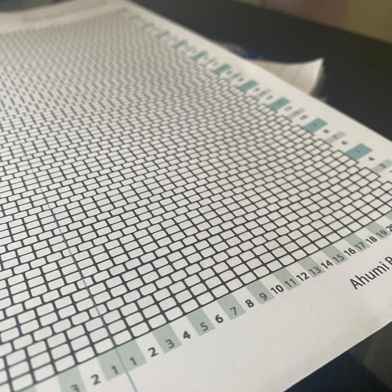 Brick Stitch 3+1+2-drop Beading Grid Paper, Single A4 Printable Beading ...