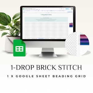 1-Drop Brick Stitch Perlengitter | Bearbeitbare Google Sheets | Sofortiger digitaler Download
