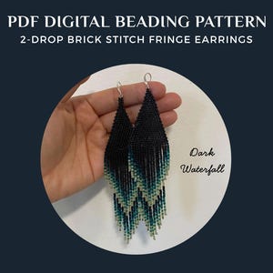 Waterfall Beaded Earrings Pattern: A4 Printable PDF (Instant Download)