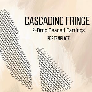 Cascading Fringe Beaded Earrings Pattern – 2-Drop Brick Stitch Template (PDF)