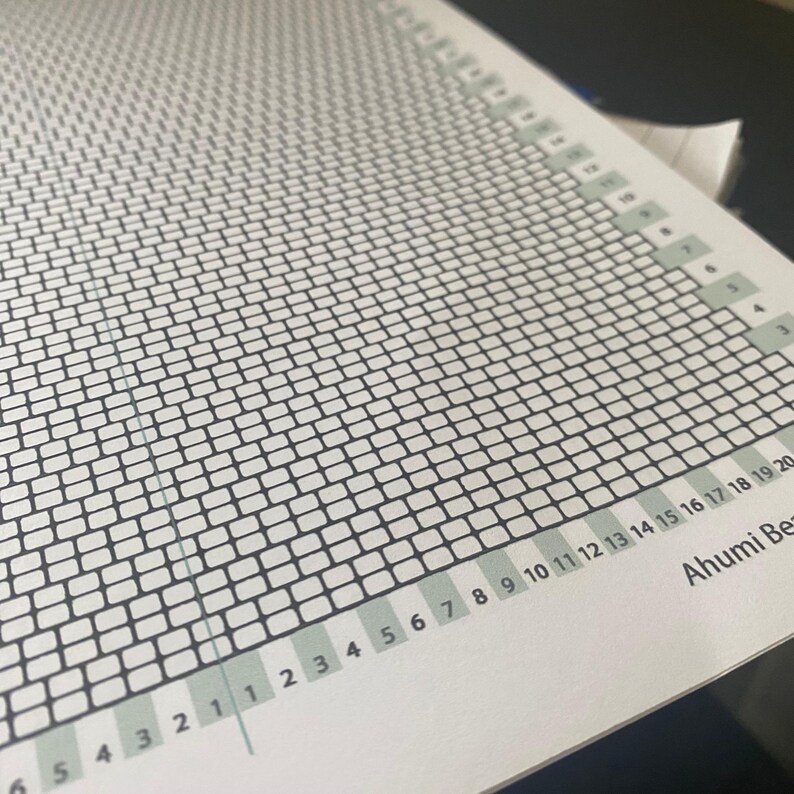 Brick Stitch 2-drop Beading Grid Paper, Single A4 Printable Beading ...