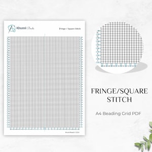 Fransar med fyrkantsstygnsmönster: A4-utskrivbart diagram (PDF)