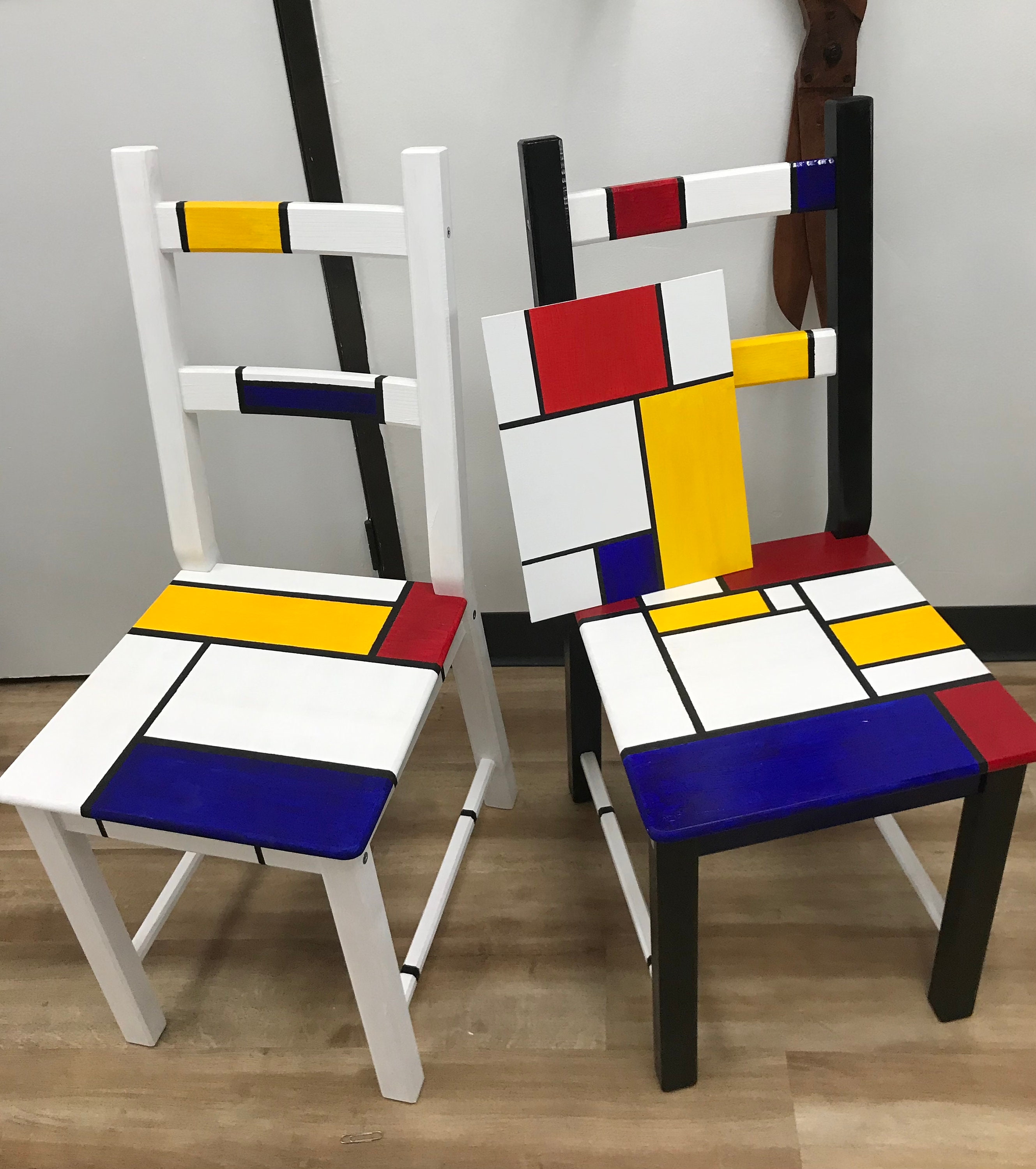 al menos probable oración Piet Mondrian Inspired Pine Wooden Chair - Etsy