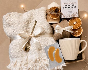 Hygge Box with Mug Cozy Gift to Send a Hug on Christmas and Birthday for Her, Gift for Mom, Get Well Soon Gift to Friends and Colleagues